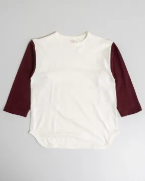 4800 Three Quarter Baseball T-shirt Cream/Bordeaux