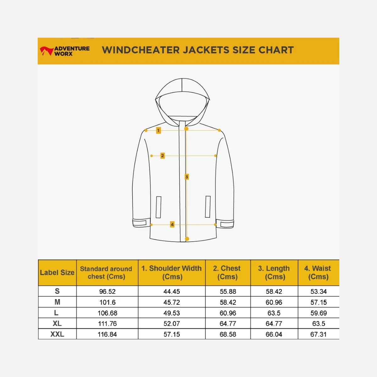 Adventure Worx Wind cheater Unisex Jacket -Yellow