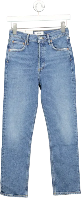 AGOLDE Blue Riley High-rise Straight-leg Stretch-organic-denim Jeans BNWT W24