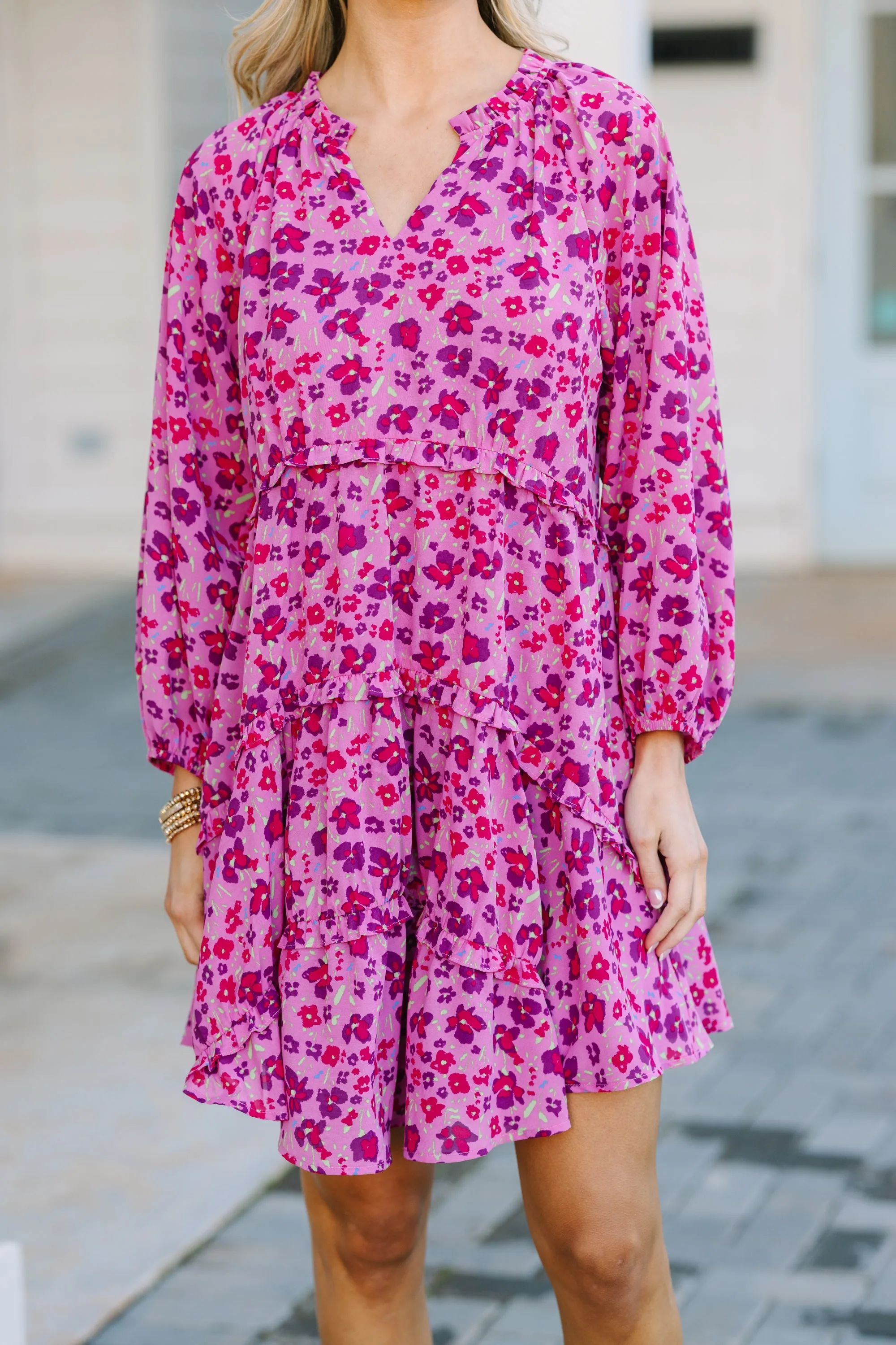 All That You Know Pink Floral Dress