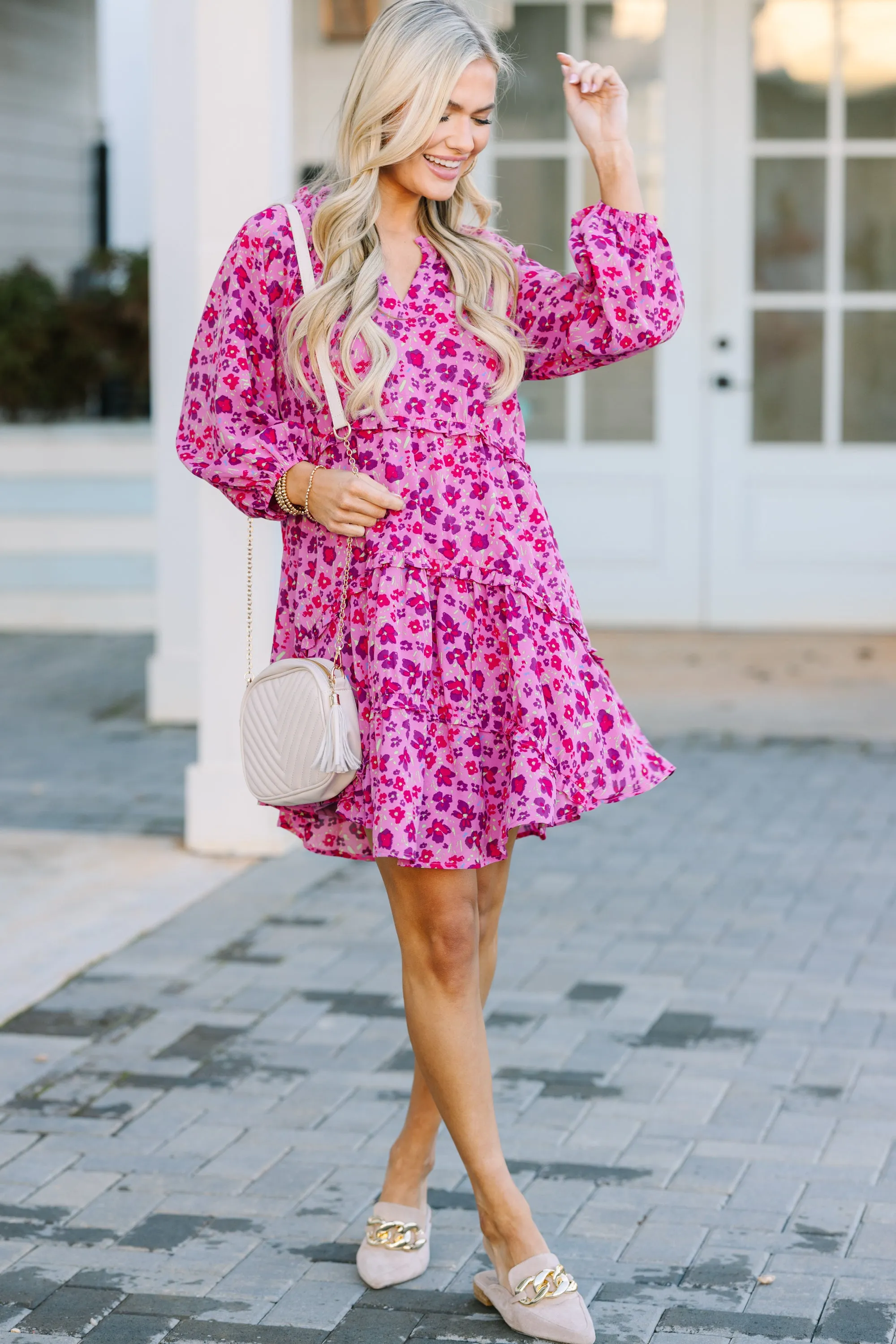 All That You Know Pink Floral Dress