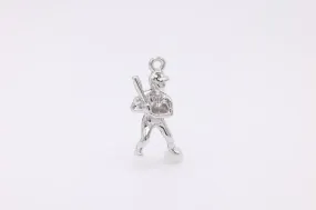 Baseball Player Wholesale Charm, 925 Sterling Silver, 593