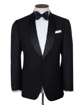 Black Wool and Mohair Shawl Lapel Tuxedo