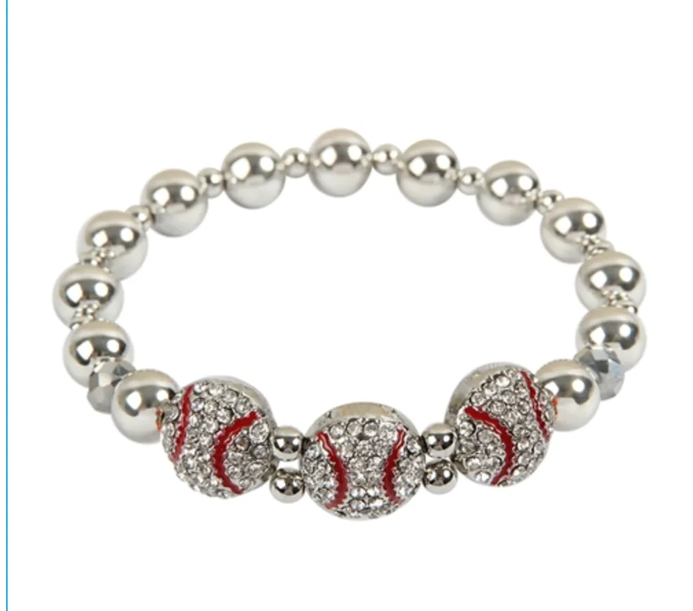 Bling Baseball Charm Bracelet