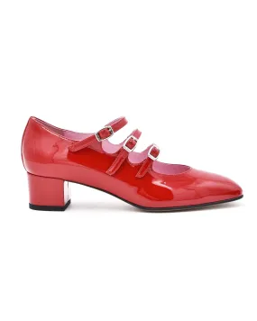 Carel Kina Red Three Strap Mary Jane