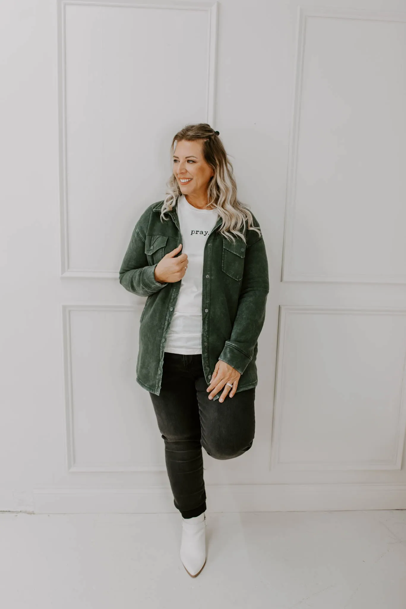 Casual Vibes Curvy Snap-On Shacket