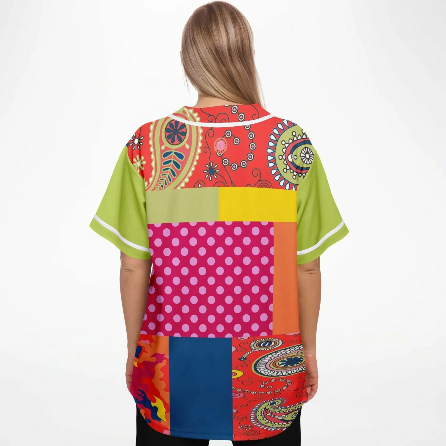 Chili Pepper Patchwork Button Front Jersey