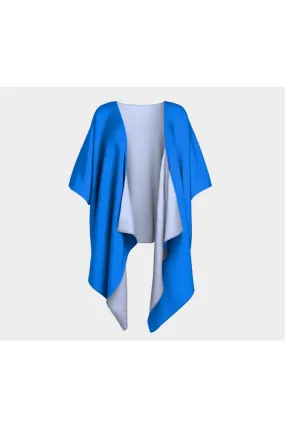 Coral Blue Draped Kimono