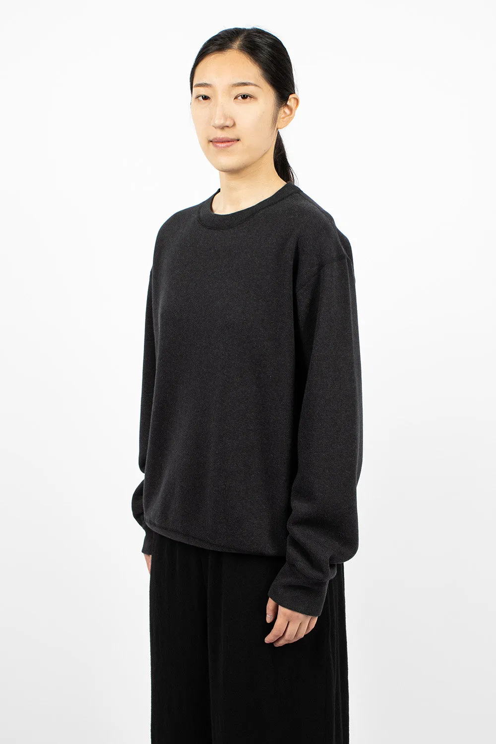 Crew Neck Pullover Heather Black