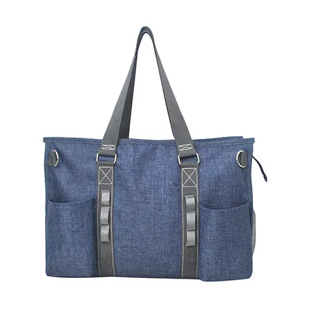 Crosshatch Blue NGIL Zippered Lined Caddy Organizer Tote Bag