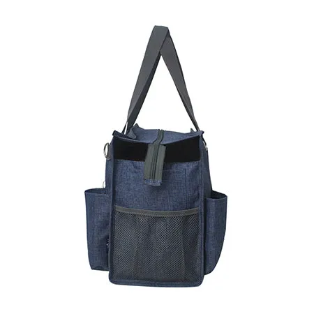 Crosshatch Blue NGIL Zippered Lined Caddy Organizer Tote Bag