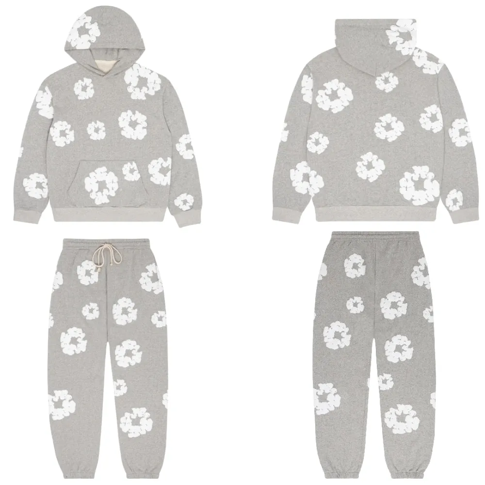 Denim Tears The Cotton Wreath Sweatsuit Grey (Full Set)