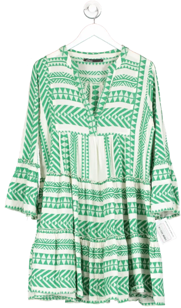 devotion twins Ella Midi Dress Green And White UK S