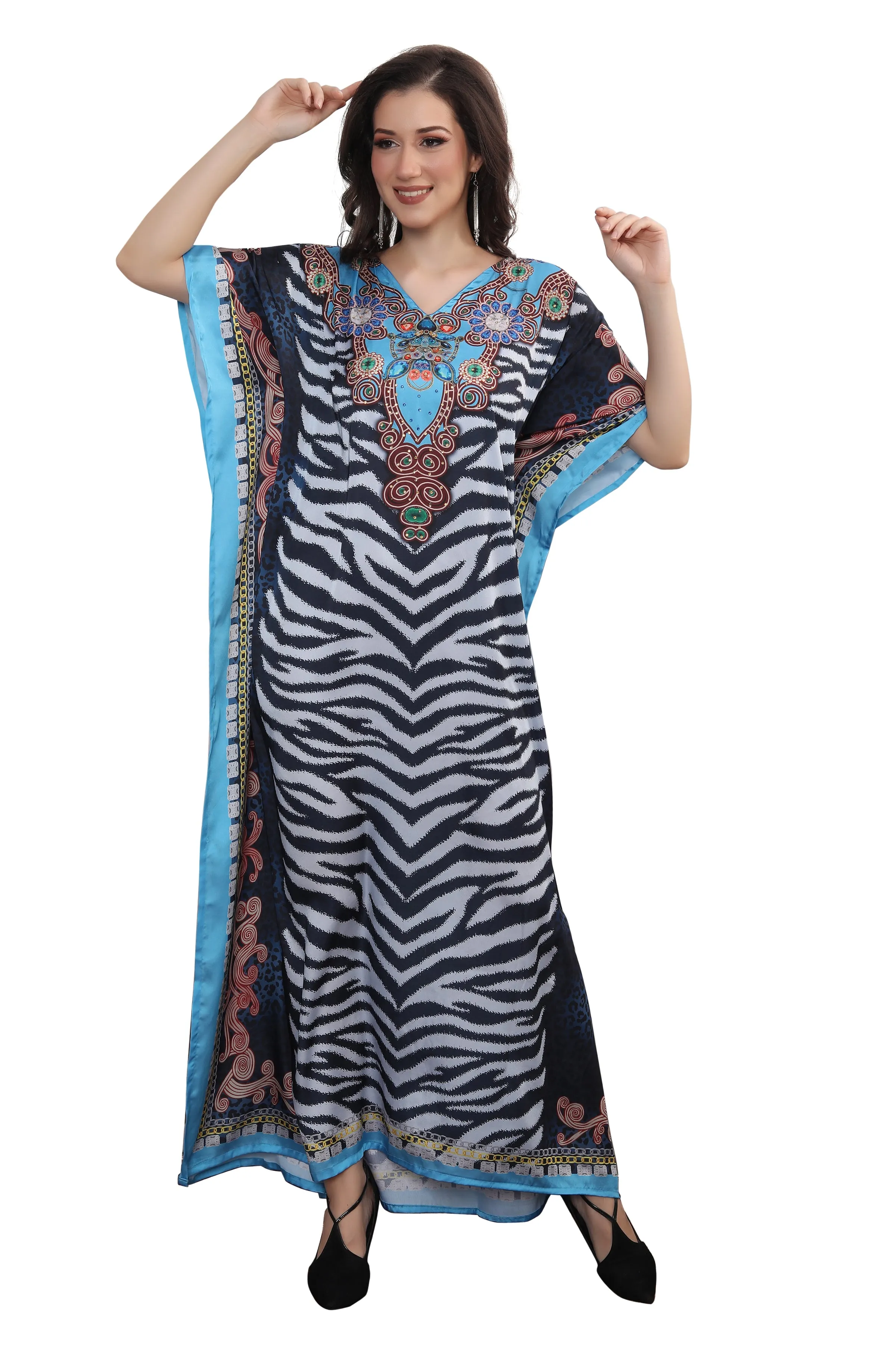 Dubai Kaftan Digital Printed Long Maxi Dress