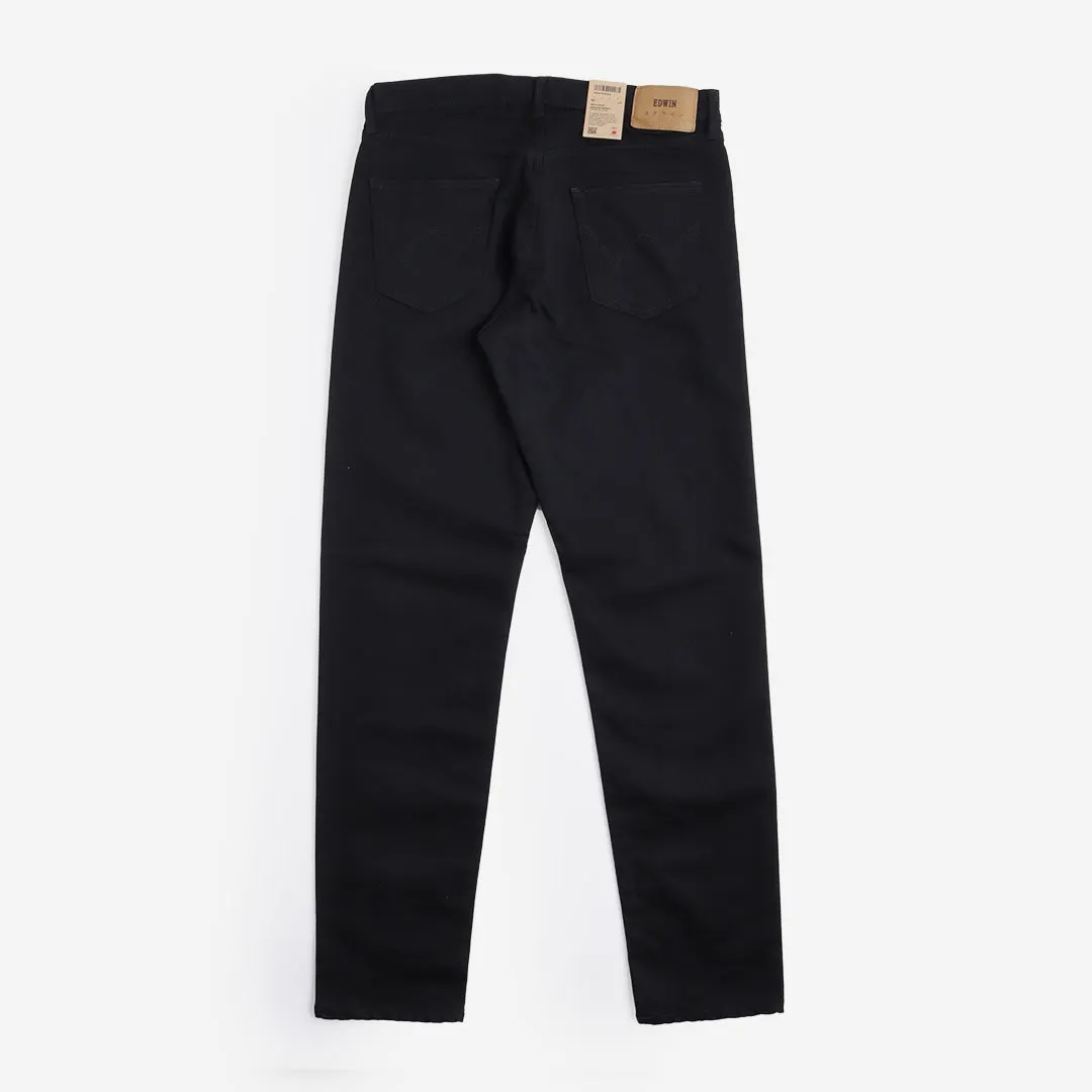 Edwin Regular Tapered Kaihara Black x Black Stretch 12.5oz Denim Jeans