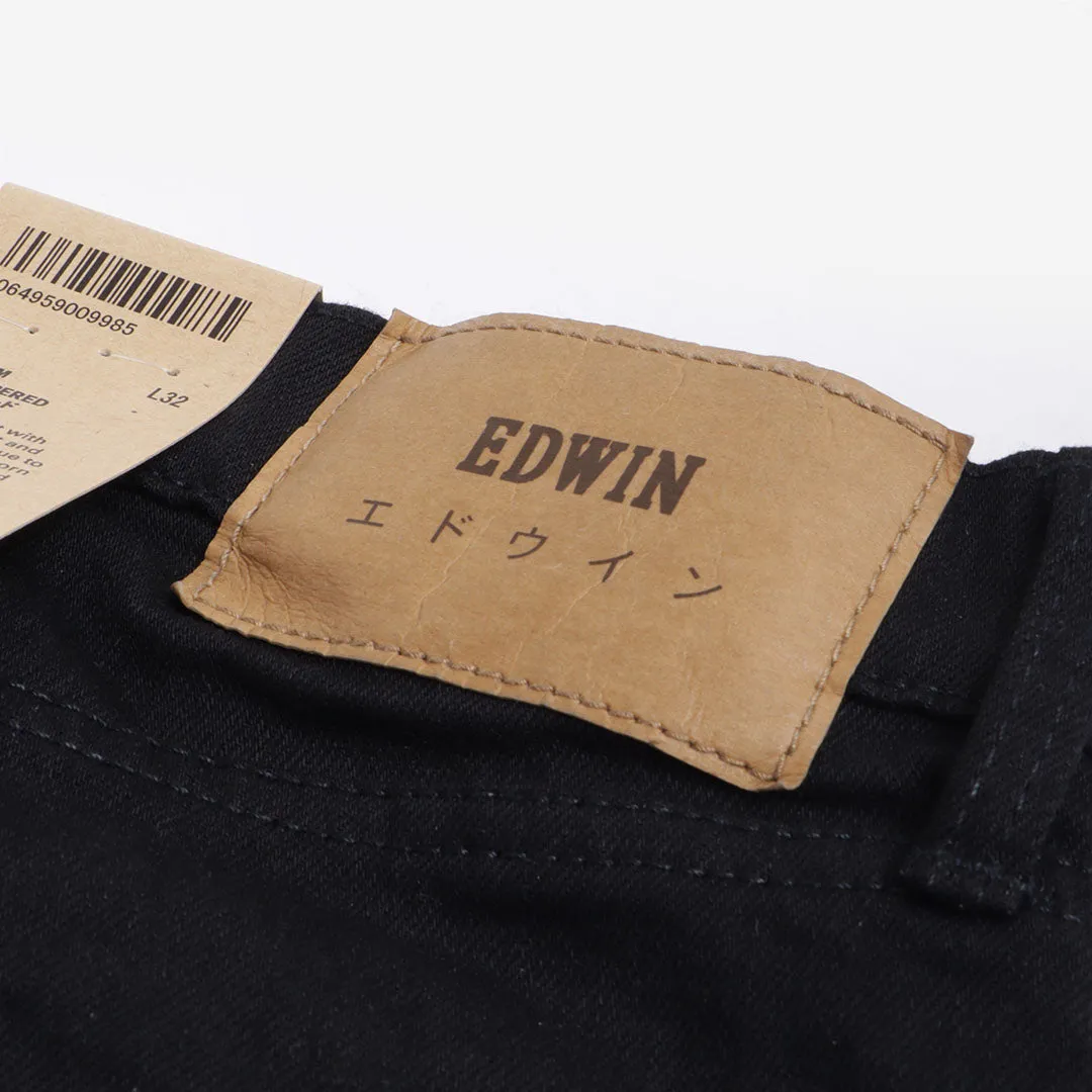 Edwin Regular Tapered Kaihara Black x Black Stretch 12.5oz Denim Jeans