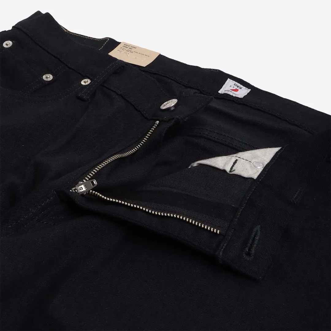 Edwin Regular Tapered Kaihara Black x Black Stretch 12.5oz Denim Jeans