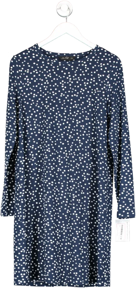 f&f tesco Blue Polka Dot Long Sleeve Dress UK 12