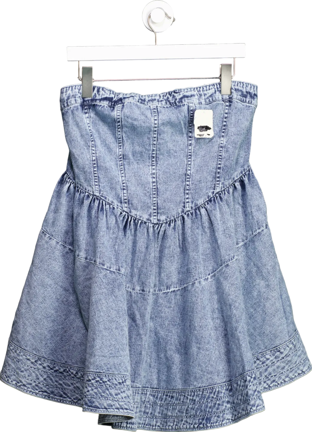 Free People Blue  Candace Denim Mini Dress UK M