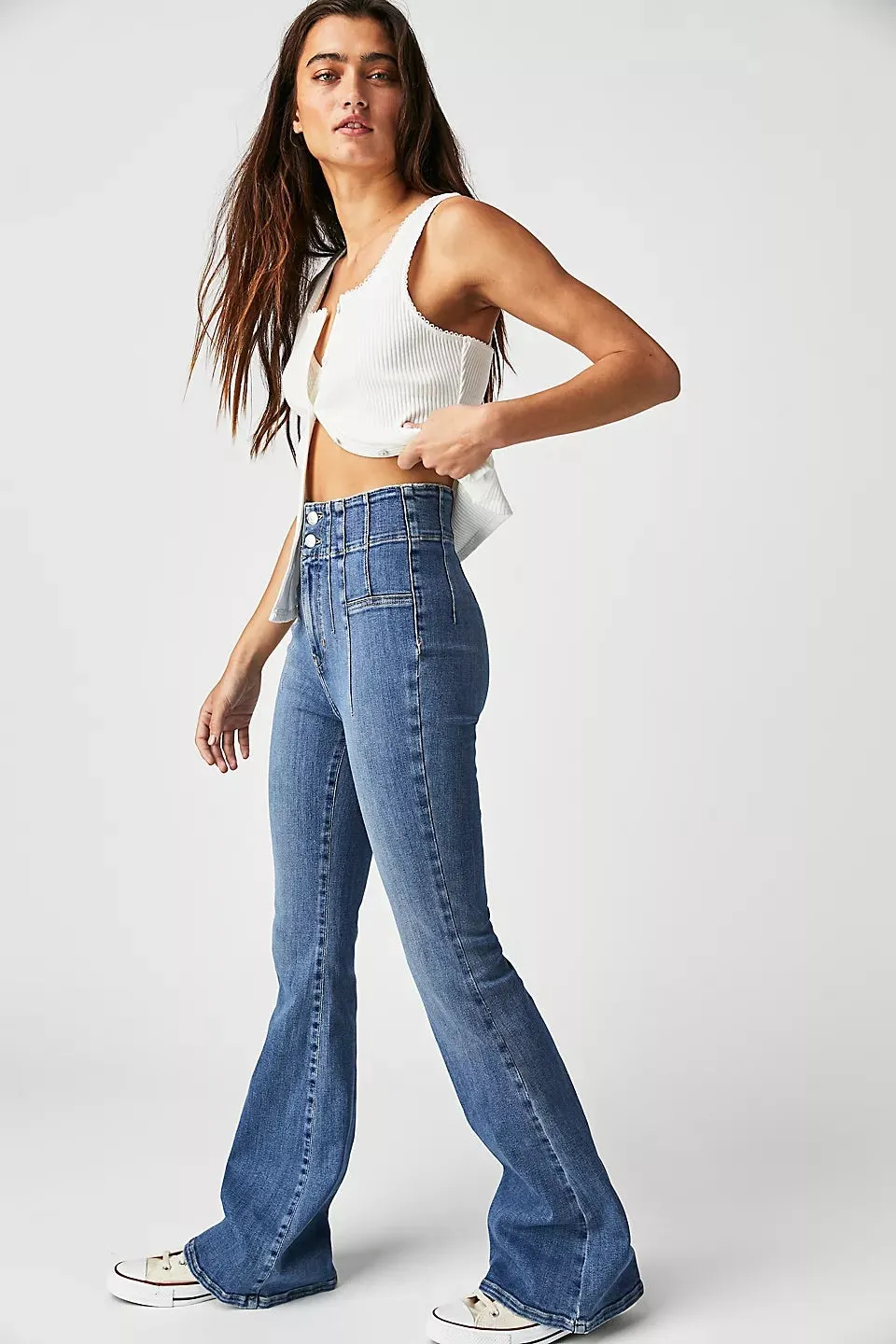 Free People Jayde Flare Sunburst Blue