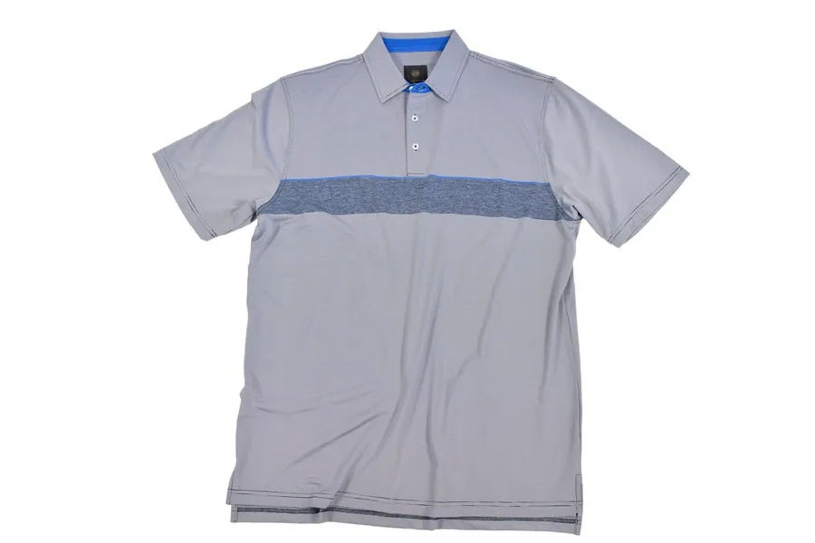 'F/X Fusion' Men's Fine Line Chest Stripe Polo - Navy