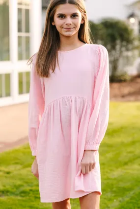 Girls: Live Free Pink Cotton Dress