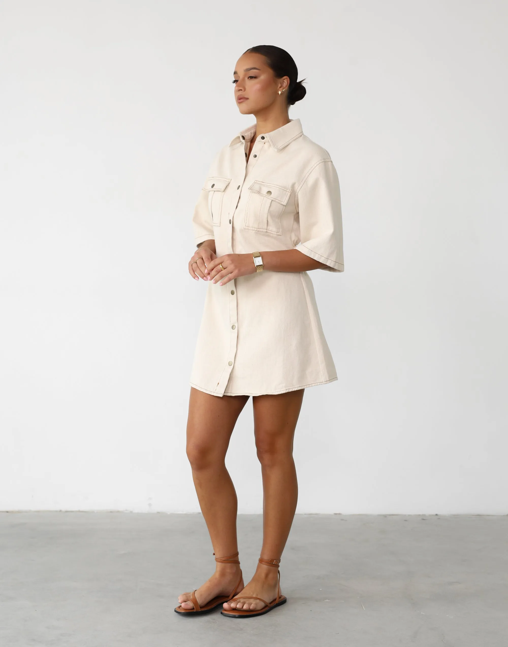 Hadid Mini Dress (Oat)