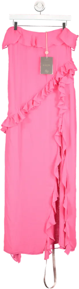 House of CB Pink Sarina Ruffle Maxi Dress UK L