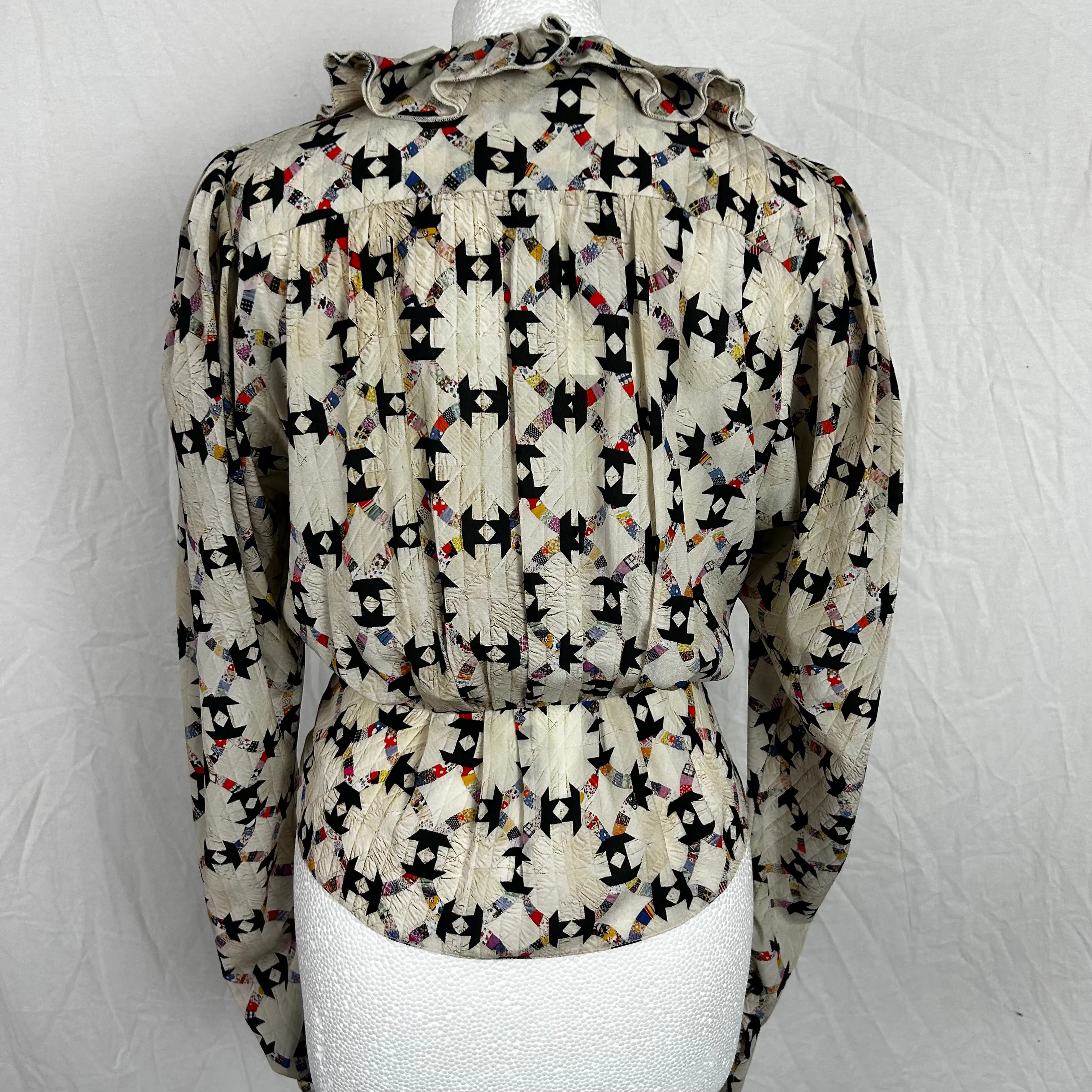 Isabel Marant Brand New Cream Geometric Print Blineali Top XXS