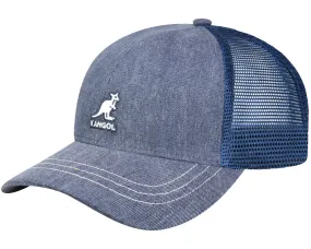 Kangol Distressed Cotton Mesh Baseball cap in Navy