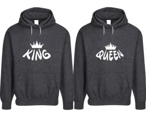 King Queen Couple Matching Speckle Hoodies