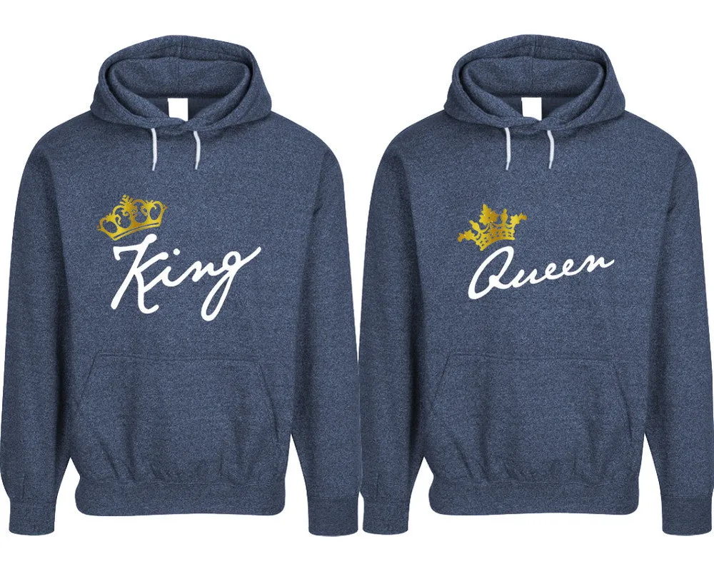 King Queen Couple Matching Speckle Hoodies