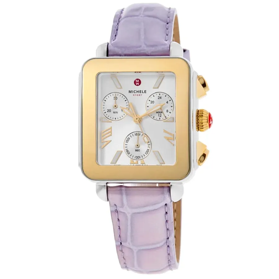 Michele Deco Sport Two-Tone Lavender Leather Watch MWW06K000064