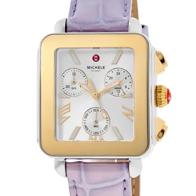 Michele Deco Sport Two-Tone Lavender Leather Watch MWW06K000064