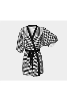 Micro Checker Kimono Robe