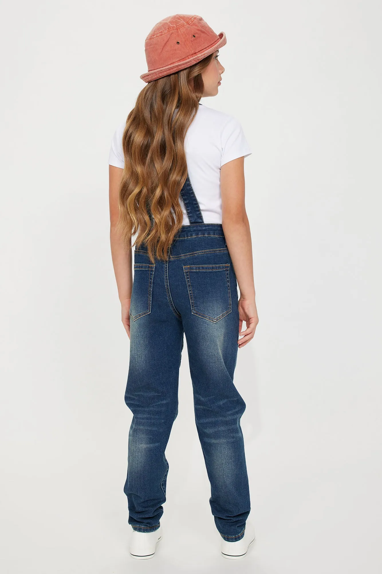 Mini Chase Me Outside Denim Overalls - Dark Wash