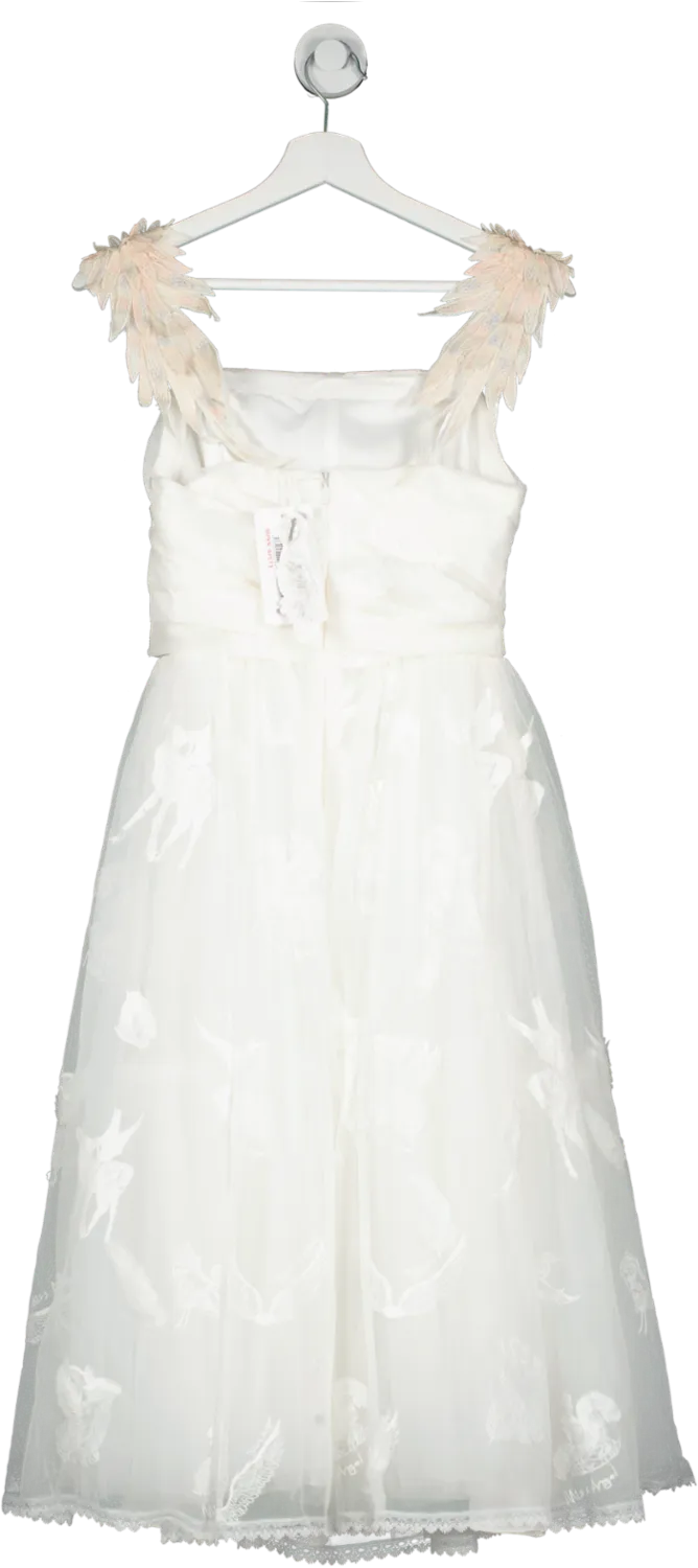 Miss Sixty White Ivory Tulle Angel Olletion Dress With Wing Detail UK XS