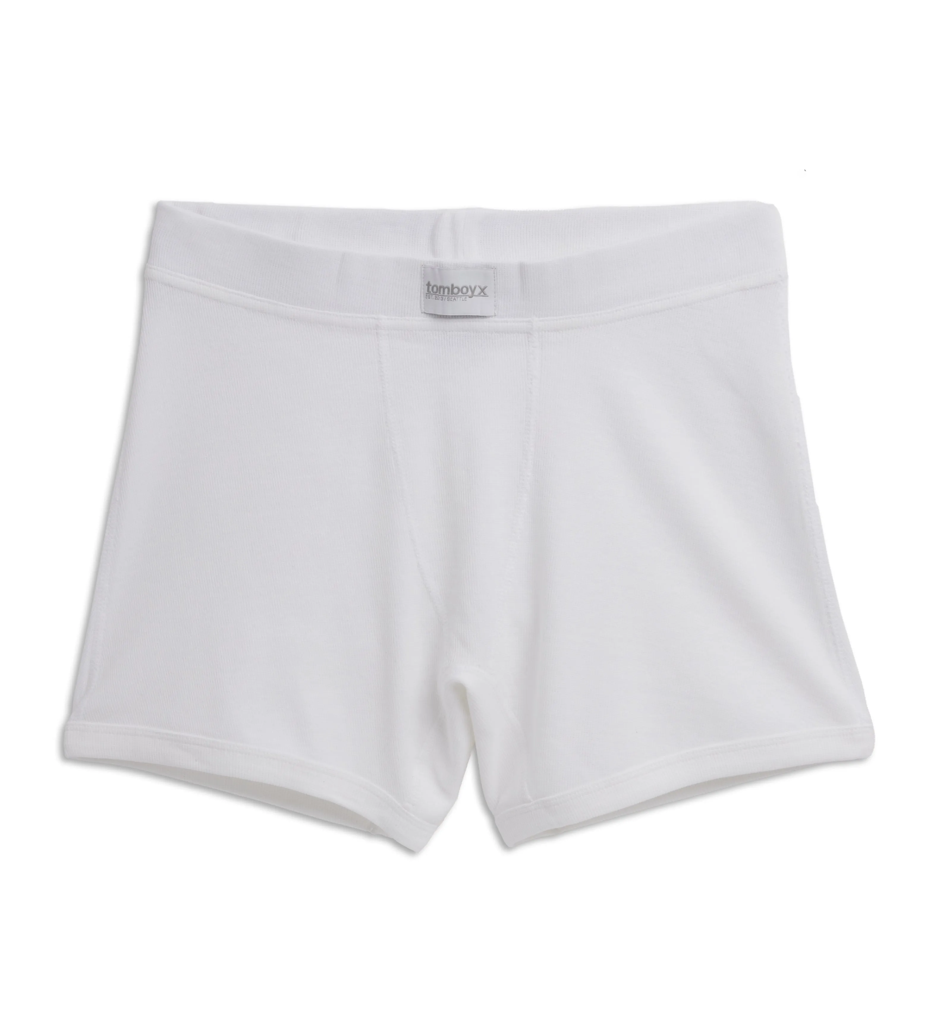 Organic Cotton Rib 4.5" Trunks - White