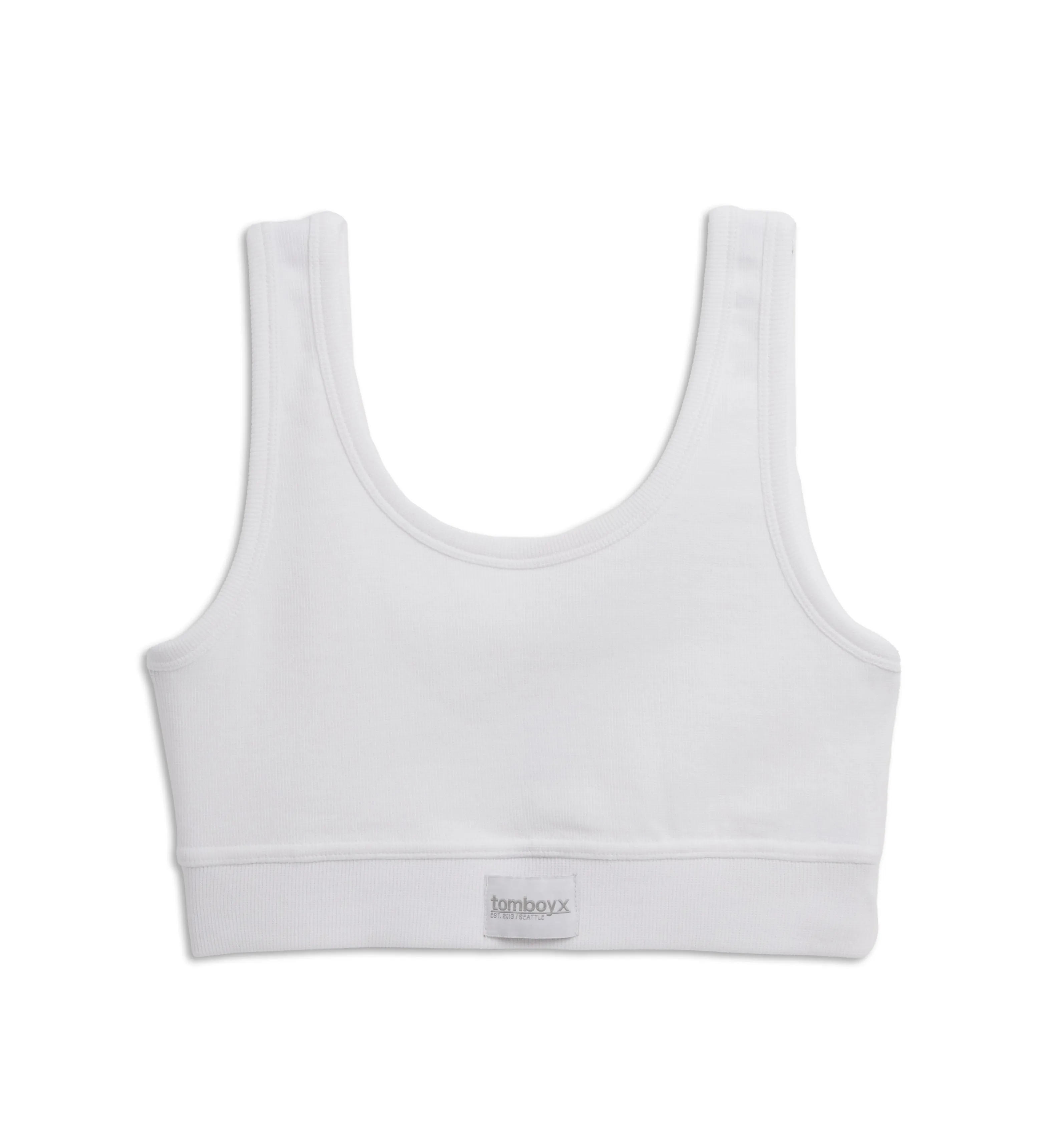 Organic Cotton Rib Essentials Soft Bra - White