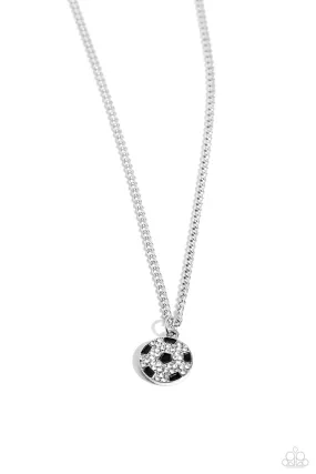 Paparazzi Goalkeeper Glam Black Necklace & Earring Set