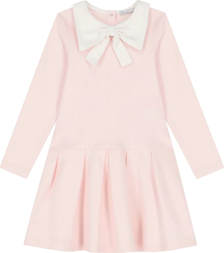 Patachou Girls Pink Bow Long Sleeve Dress Bnwt 4 Years