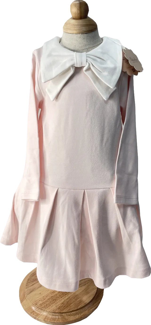 Patachou Girls Pink Bow Long Sleeve Dress Bnwt 4 Years