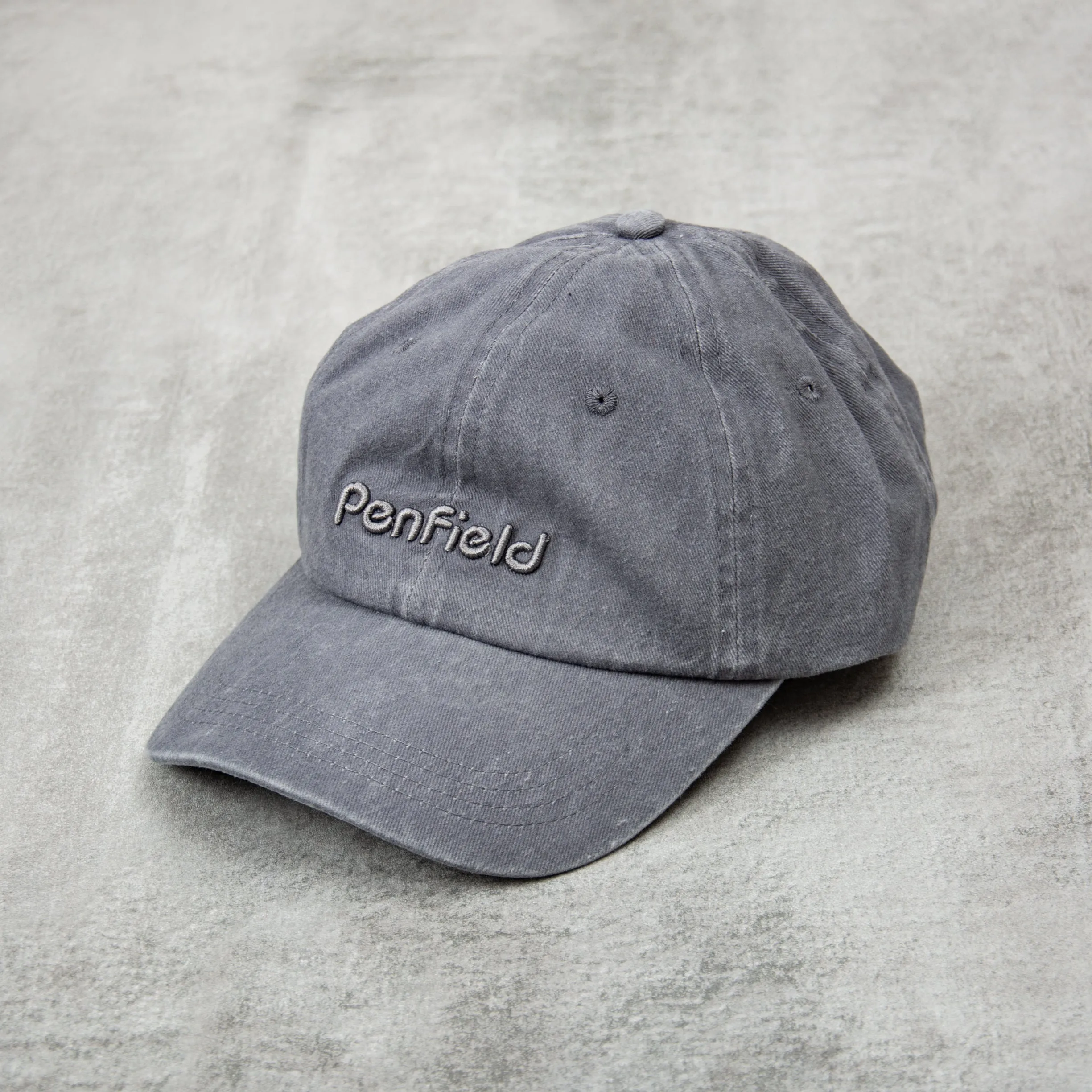 Penfield 6 Panel Washed Baseball Cap - Silver Grey