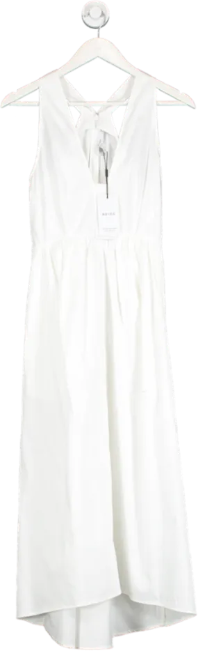 REISS White Yana Cotton Blend High-low Midi Dress BNWT UK 6