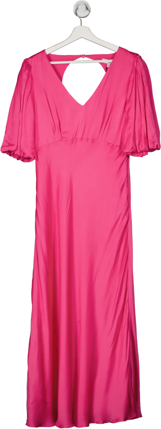 RO&ZO Evora Pink Bias Midi Dress UK 14