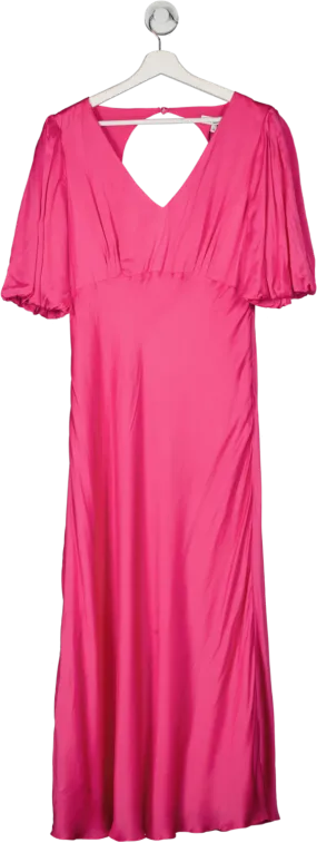 RO&ZO Evora Pink Bias Midi Dress UK 14