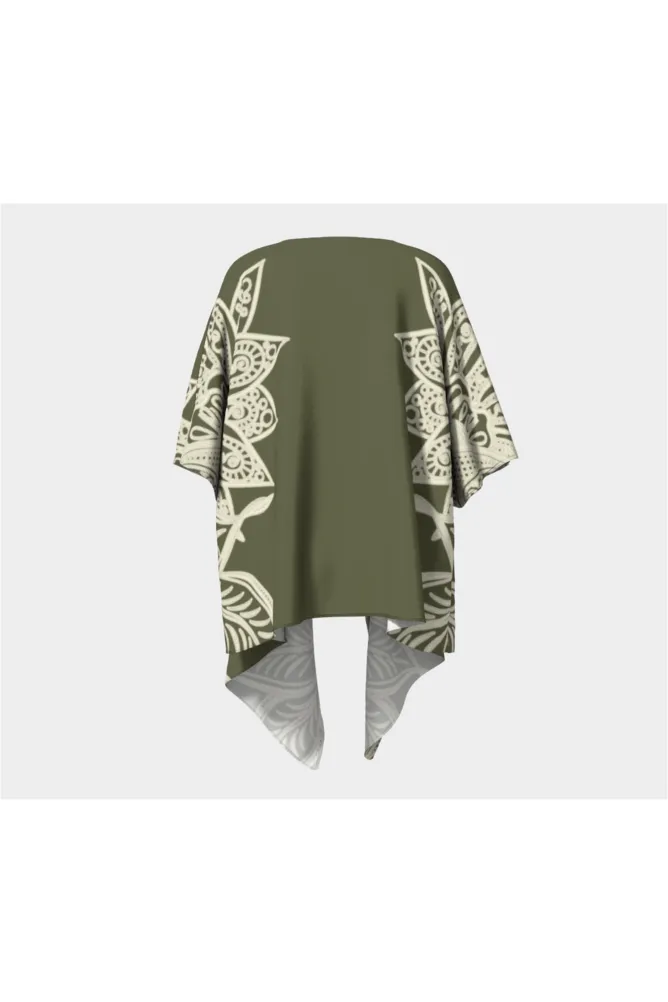 Sage Mandala Draped Kimono