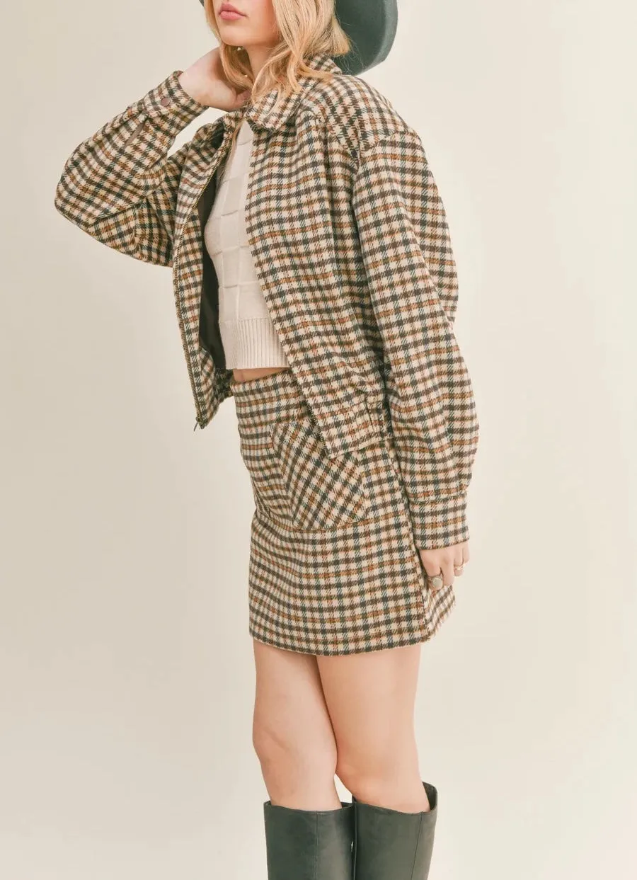 Sage The Label Lilith Plaid Bomber