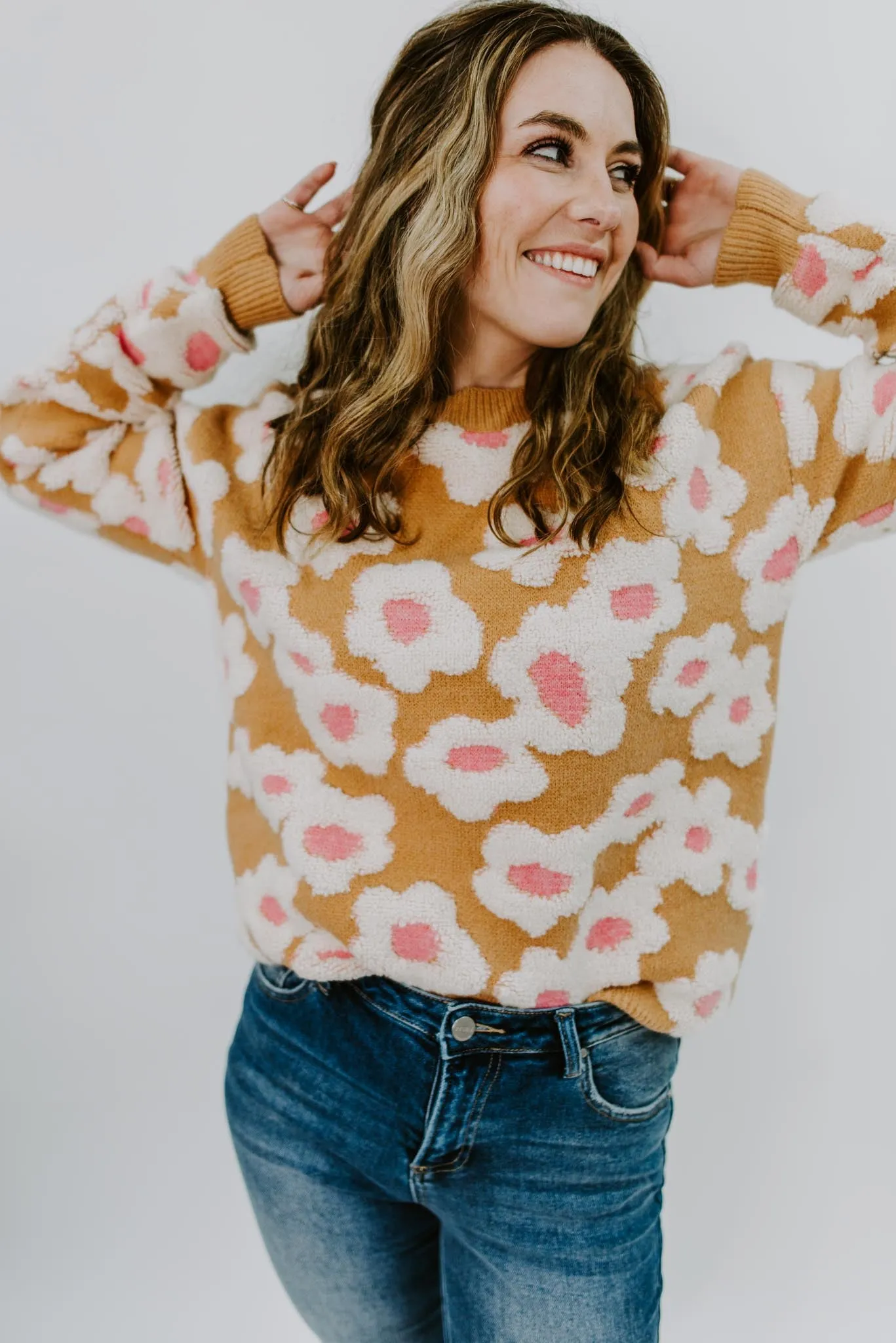 Shining Sherpa Floral Sweater