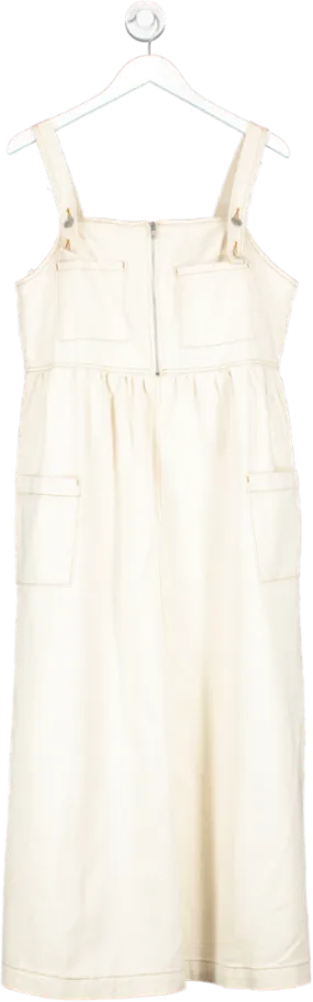 SimplyBe Cream Pocket Detail Midaxi Apron Dress UK 16